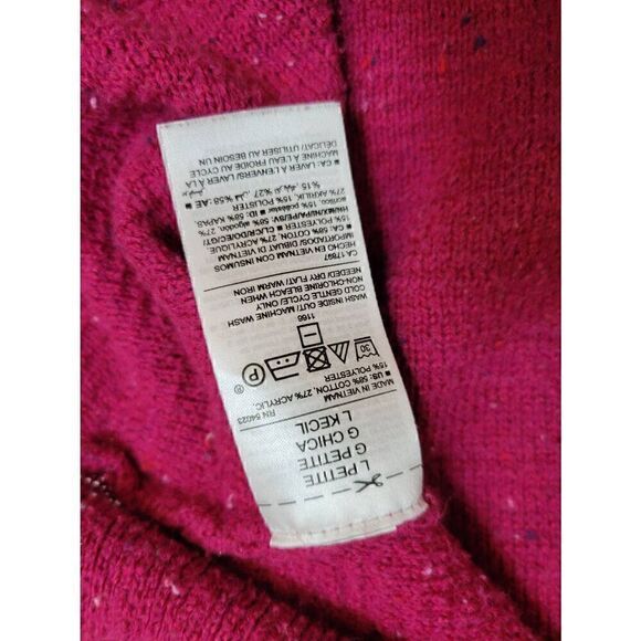 Old Navy Sz LP Textured Stitched Boat Neck Sweater Fushia Tunic - Picture 6 of 7